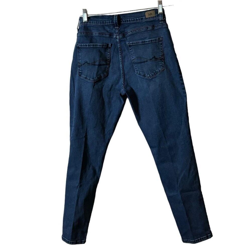 Lee Slimming Fit Skinny Leg Mid Rise‎ Jeans 12P 12 Petite Dark Blue Wash READ - Picture 3 of 10